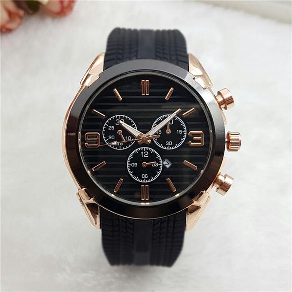 

relogio masculino 45mm military sport style large men watches 2019 luxury fashion designer black dial unique silicone big male clock epacket, Slivery;brown