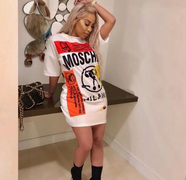 

2019 fashion t-shirt dress women short sleeved shirt mini dresses stitching casual long t-shirts summer white dress women clothes vestidos