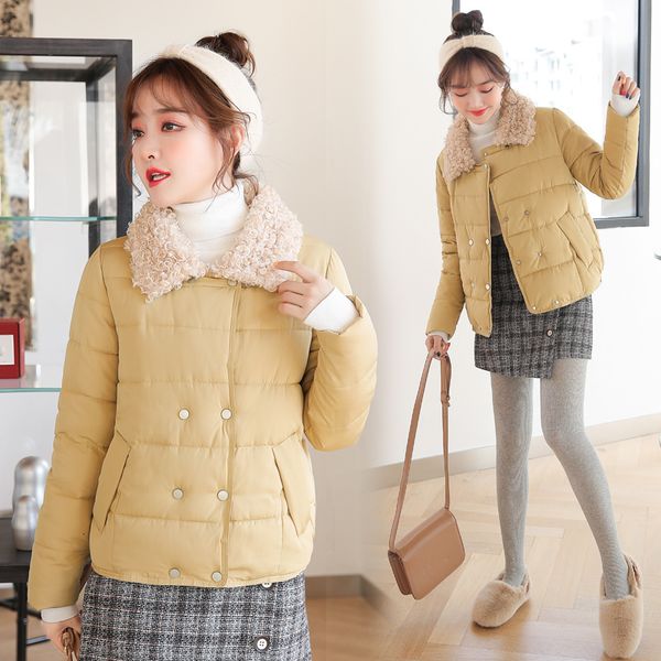 

back season cotton-padded clothes serve woman 2019 winter little chap lazy wind short fund student easy ins loose coat tide, Black