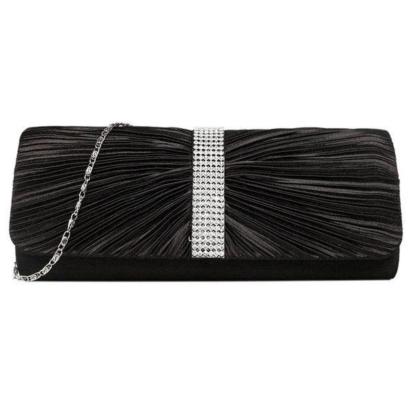 

tftp-ladies satin diamond ruffle party prom bridal evening envelope clutch bag