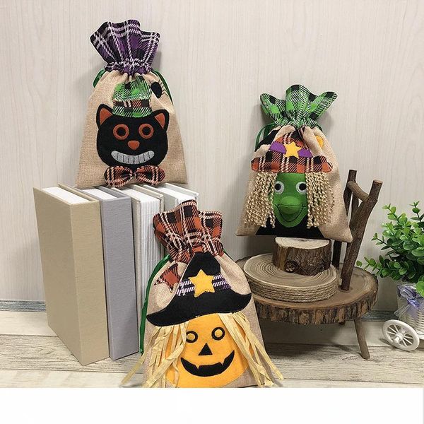 

2018 хэллоуин печать тыквы сумки черный кот ведьма шаблон конфеты подарочные пакеты трюк украшения партии поставки