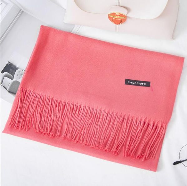 

hoe sale 2019 mixed cashmere solid color shawl wrap women's plain scarf soft fringes solid scarf ing, Blue;gray