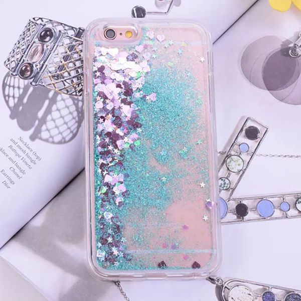 

for iphone xs max phone case quicksand mobile phone case flash powder back cover drop protection cover support 2pcs delivery
