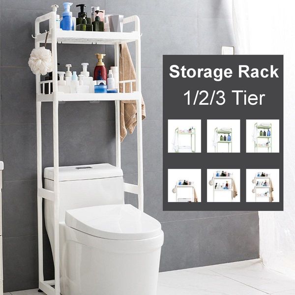 

1 2 3 tier bathroom storage floor stand shelf non-slip floor toilet washbasin washing machine toilet storage rack kitchen shelf y200429