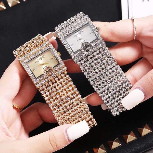 

fashion women crystal rhinestone square watches casual ladies stainless steel quartz diamond watch clock, Slivery;brown