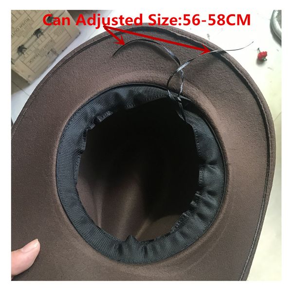 

2019 retro women men wool hollow western cowboy hat roll-up brim gentleman outblack sombrero hombre felt cap size 56-58, Blue;gray