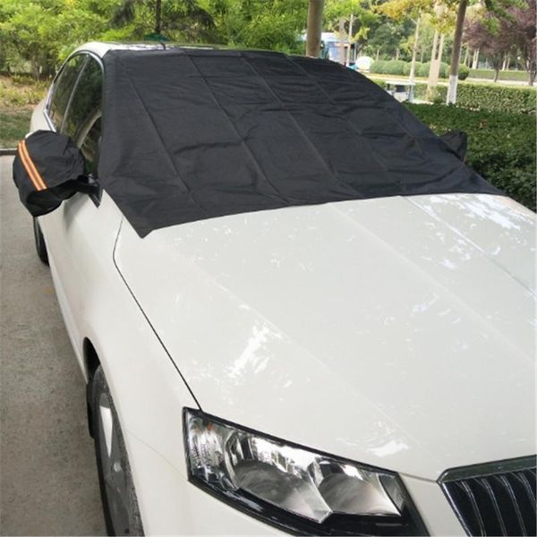 

210t silver coating cloth winter car snow shield car windscreen snow anti-e half cover with storage bag