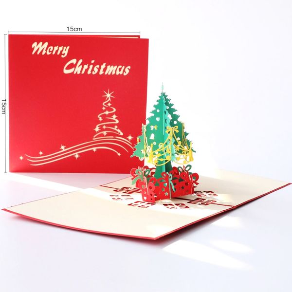 

christmas unique holiday postcards cards 3d popup christmas tree greeting card with envelope invitations for new year festival