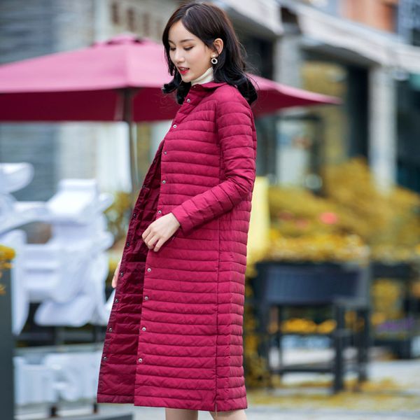 

2019 new light coat women long section women's ladies hooded women's jacket winter clothing plus size, Black