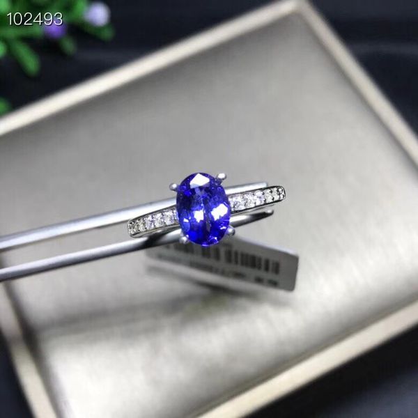 

uloveido natural tanzanite ring, gemstone rings, 925 sterling silver, beautiful wedding promise ring for women fj335, Golden;silver