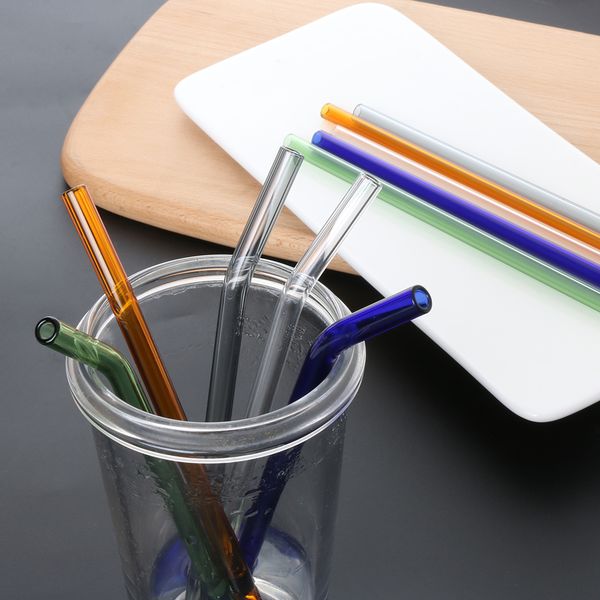 

4pcs/lot straight or bend shape reusable environmental glass health baby drinking straws wedding birthday party drinking tools