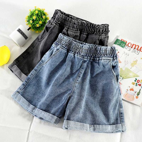 

vintage high waist blue wide leg female jean shorts women's denim shorts classic casual summer ladies jeans for women, White;black