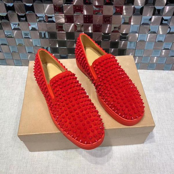

designer shoes men's flat loafers red bottom platform casual spikes women sandal spikers trainers black blue wedding party shoes lts