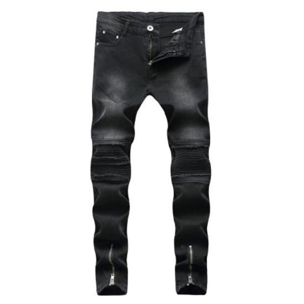 

designer mens jeans slim hole black motorcycle jeans luxury hip hop nightclub casual pants for men, Blue