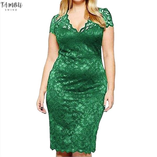 

summer dress fashion women plue size solid short sleeve v-neck lace hollow out dresses large size vestidos #g, Black;gray
