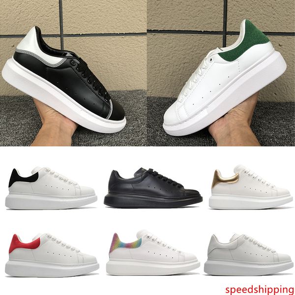

luxury designer men women 3m reflective white black velvet leather suede casual shoes party platform flat trainer sports chaussures sneakers