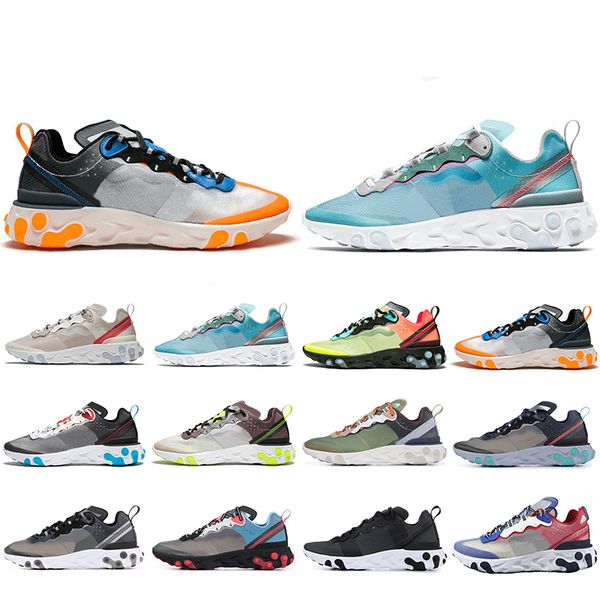 

2019 Spring React Element 87 running shoes for men women Sail Royal Tint Anthracite VOLT RACER PINK Mens Trainer sports sneakers 36-45