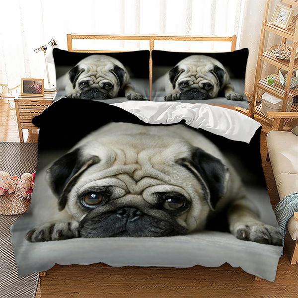 

puppies 3d duvet cover set king  double full twin single size bed linen set