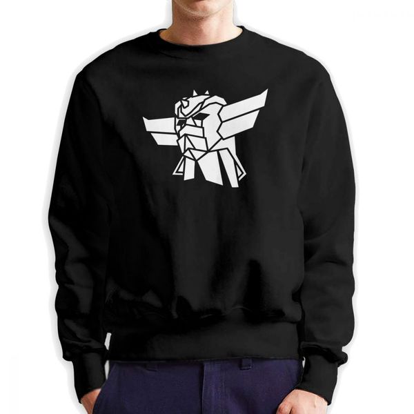 

men goldorak ufo robot grendizer hoodies vintage sweatshirt pure cotton brand pullover for men, Black