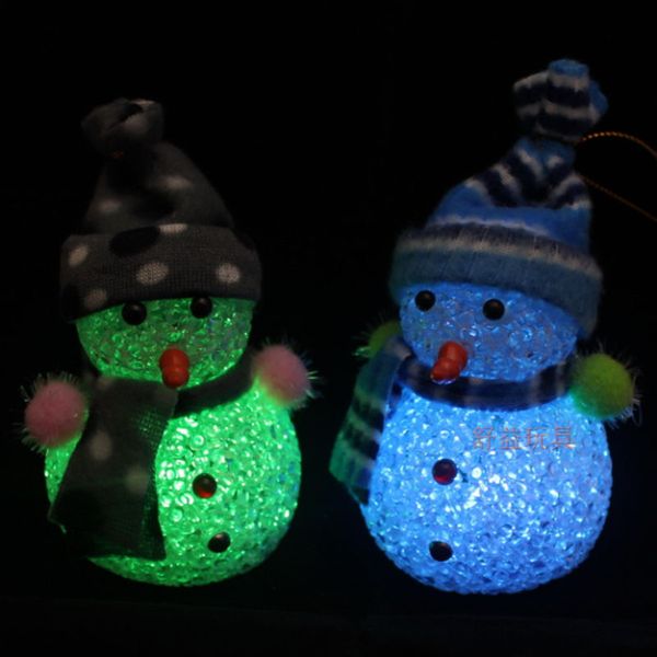 

night light xmas tree hanging ornament christmas decoration color changing led snowman new year decorations mood lamp