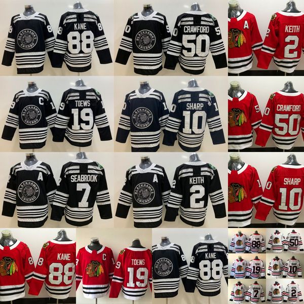 

2019 Winter Classic Chicago Blackhawks Patrick Kane Keith Jonathan Toews Brent Seabrook Corey Crawford Sharp Hockey Jerseys