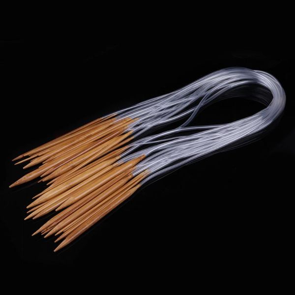 

18 sizes 2.0mm-10.0mm 80cm bamboo smooth finish circular knitting needles, Black