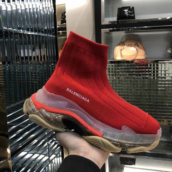 

socks bootstriple-sairknitmidsock 2020men and women models wild breathable running shoes crystal bottom martin boots size 35-45, Black
