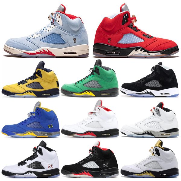 

Wholesale Laney Royal 5s Mens Basketball Shoes Trophy Room Suede Red Oreo Oregon Ducks Metallic Gold Fresh Prince Wings Sports Sneakers 7-13