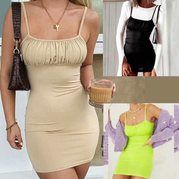 

2020 women tight skirt sleeveless sling dress package hip dress party club props, Black;blue