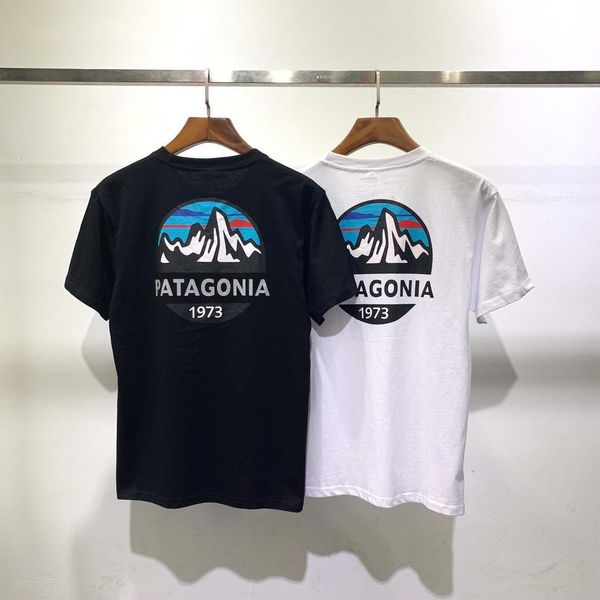 

2020 designer summer new patagonia/patagonia snow mountain 1973 ins pop short sleeve t-shirt wholesale trade, White;black