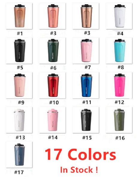 

fedex 17 colors 12oz 17oz travel mugs with leakproof lid 380 510ml stainless steel coffee mugs double walled insulated vacuum water bottles
