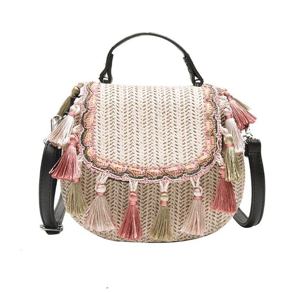 

scrub leather weave crossbody bags for women 2020 tassel shoulder messenger bag female handbags and purses sac #t1g
