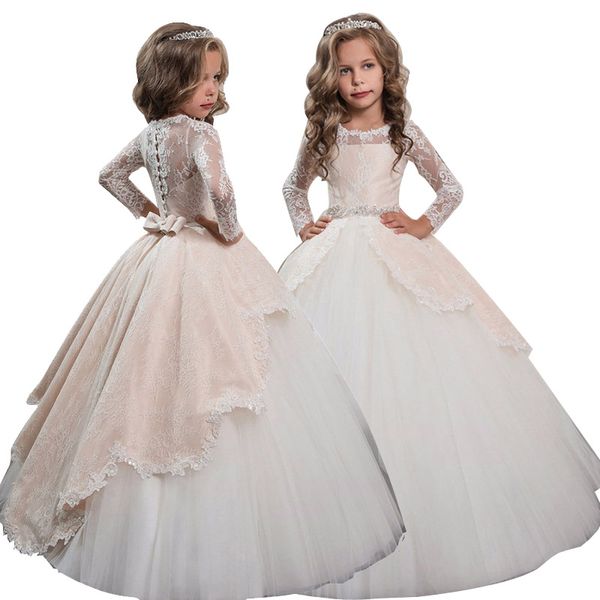 

new princess girls dress lace performance evening party dress carnival costume kids dresses for girls wedding dress vestido, Red;yellow