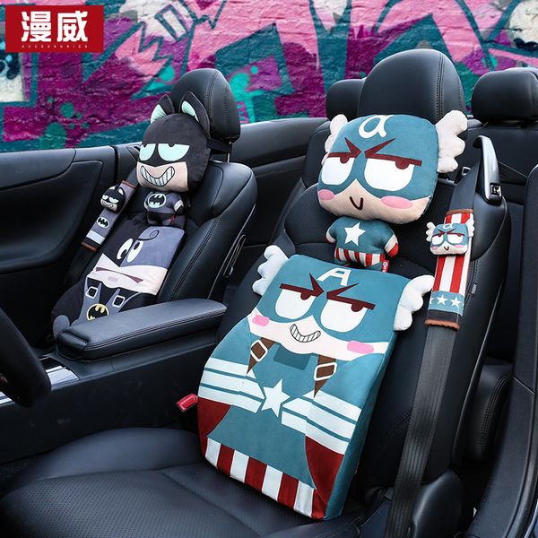 

cartoon seat pillow for automobile headrest and neck pillow lovely head cushion for automobile interior decoration