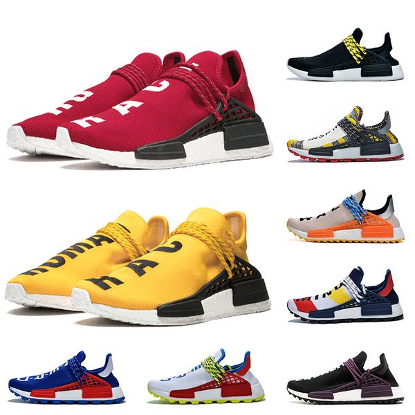 

36-47 discount pw 2019 pharrell williams human race running shoes bbc green plaid heart mind nerd white blue equality sneakers off