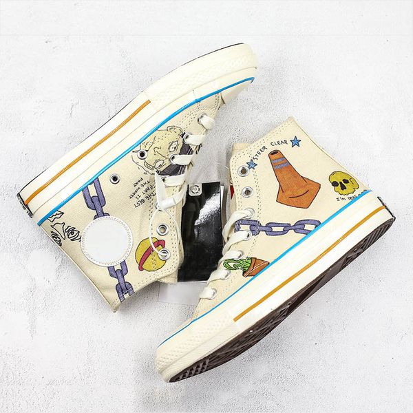 

2019 New Casual Designer Sneakers ShoesBest Canvas White Shoes Graffiti Joint Couple Women Shoes Casual Sports Shoes Chaussures