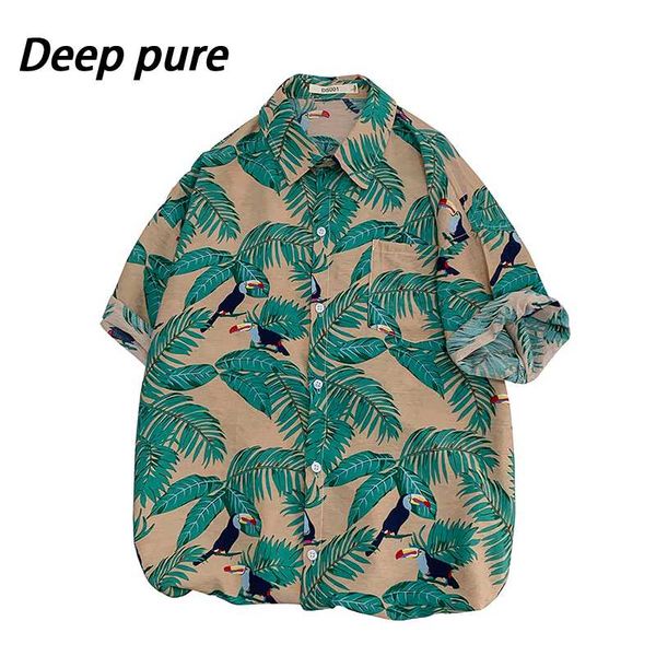 

мужские, рубашки с коротким рукавом, негабаритный, гавайский, лето, пляж, случайным, White;black