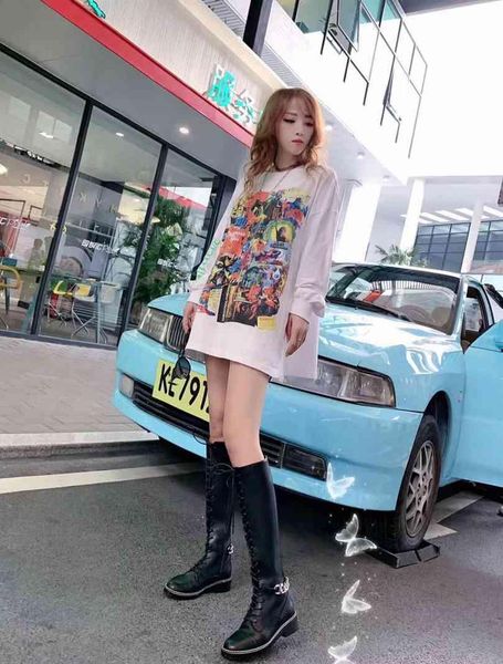 

models high-end leather long boots designer models fashion shoes latest tie models personalized motorcycle ladies boots 35-41 03, Black