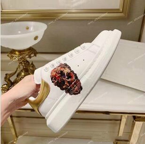 

new 5d color printing women men designer casual shoes printed sneaker lace up walking dress party luxury shoes sneakers chaussures skull, Black