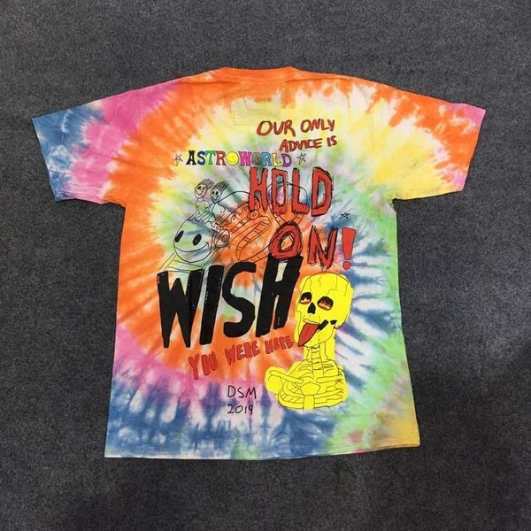 

трэвис скотт astroworld tour астронавт tee tie крашение astrworld tshirt мужчины женщины streetwear hip hop astroworld tshirt топ тройники y, White;black