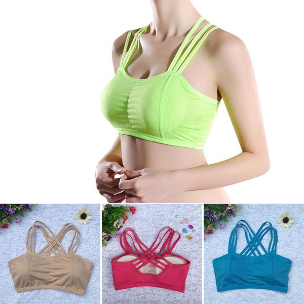 

sport bra fashion seamless underwear dancing yoga women padded vest soft training running shockproof women bandage, White;black