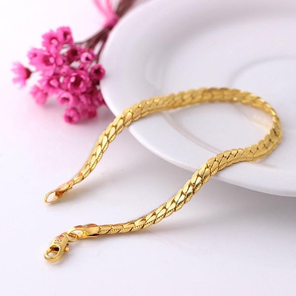 

5mm hip hop bracelet men's punk gold bracelet chain wristband bangle hip hop jewelry, Black