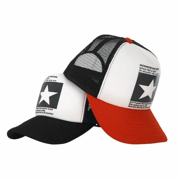 

fashion pointed star brand baseball cap outdoor baseball hat breathable men&women summer mesh cap baseball-caps gorras, White