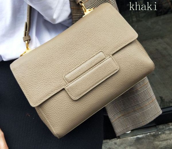 

handbag women fashion shoulder bags 26cm wide crossbody lichee grain real leather super value leather bags