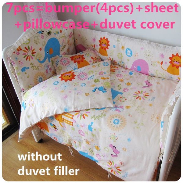 

promotion 6/7pcs 100% cotton baby bedding sets,duvet cover ,bedding sets for crib set ,120*60/120*70cm
