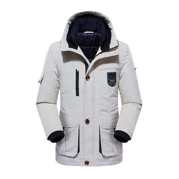

mjartoria 2019 new fashion casual hooded winter coat men thick warm mens winter jacket windproof rainproof parka, Black
