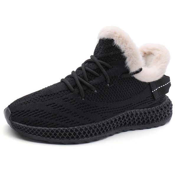 

warm shoes women flying weaving casual sports shoes women comfortable fashionable womens sneakers schuhe damen winter pink sneakers, Black
