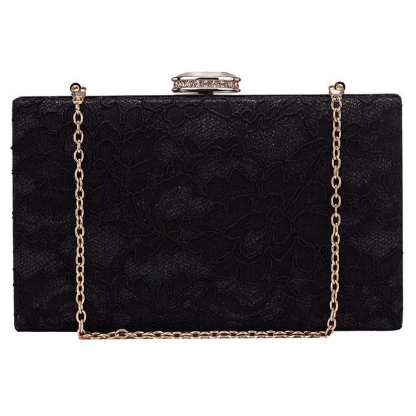 

fggs elegant floral lace evening clutch bridal wedding handbag purse chain prom bridal wallet for women