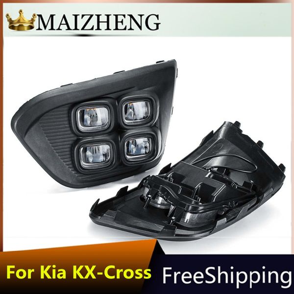 

car 12v drl day lights lamp for russia kia rio x-line 2018 highlight auto driving daytime running lights on car drl super bright