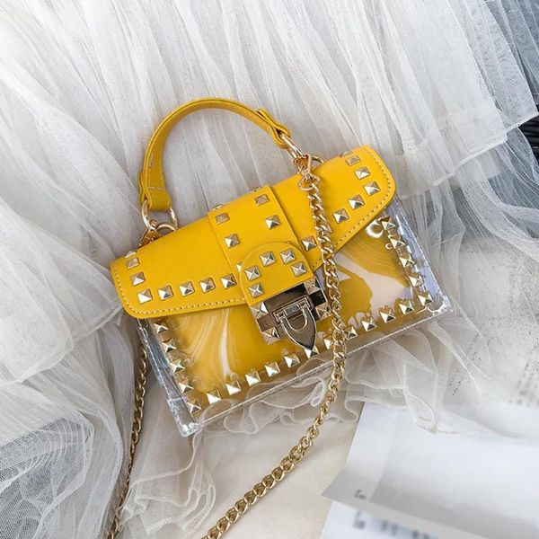 

2pcs bag fashion summer clear bags for women 2020 women hasp transparent messenger bag hnadbag shoulder bag+clutch sac femme